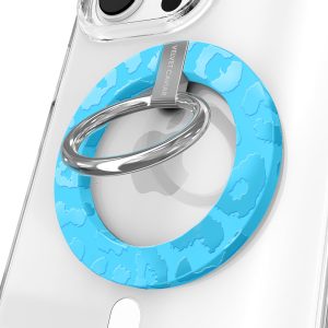Aqua Blue Leopard MagSafe Grip Ring