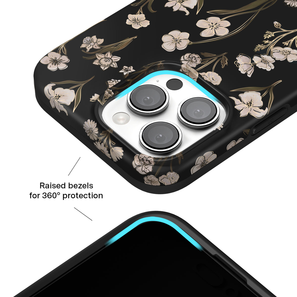 Nightbloom Gold Chrome Floral iPhone Case - Image 8