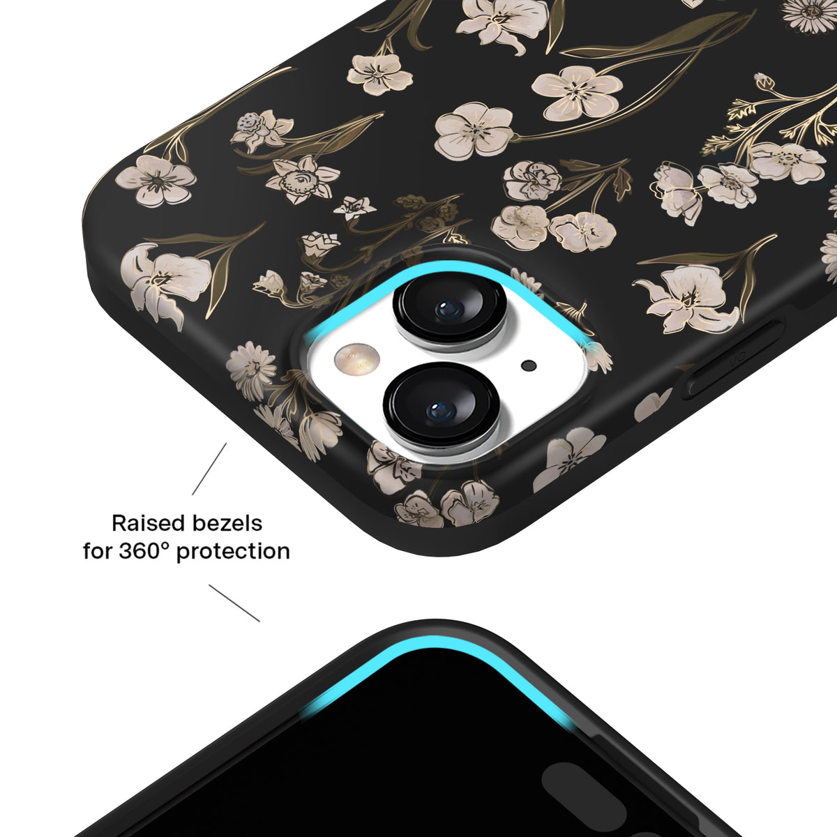 Nightbloom Gold Chrome Floral iPhone Case - Image 3