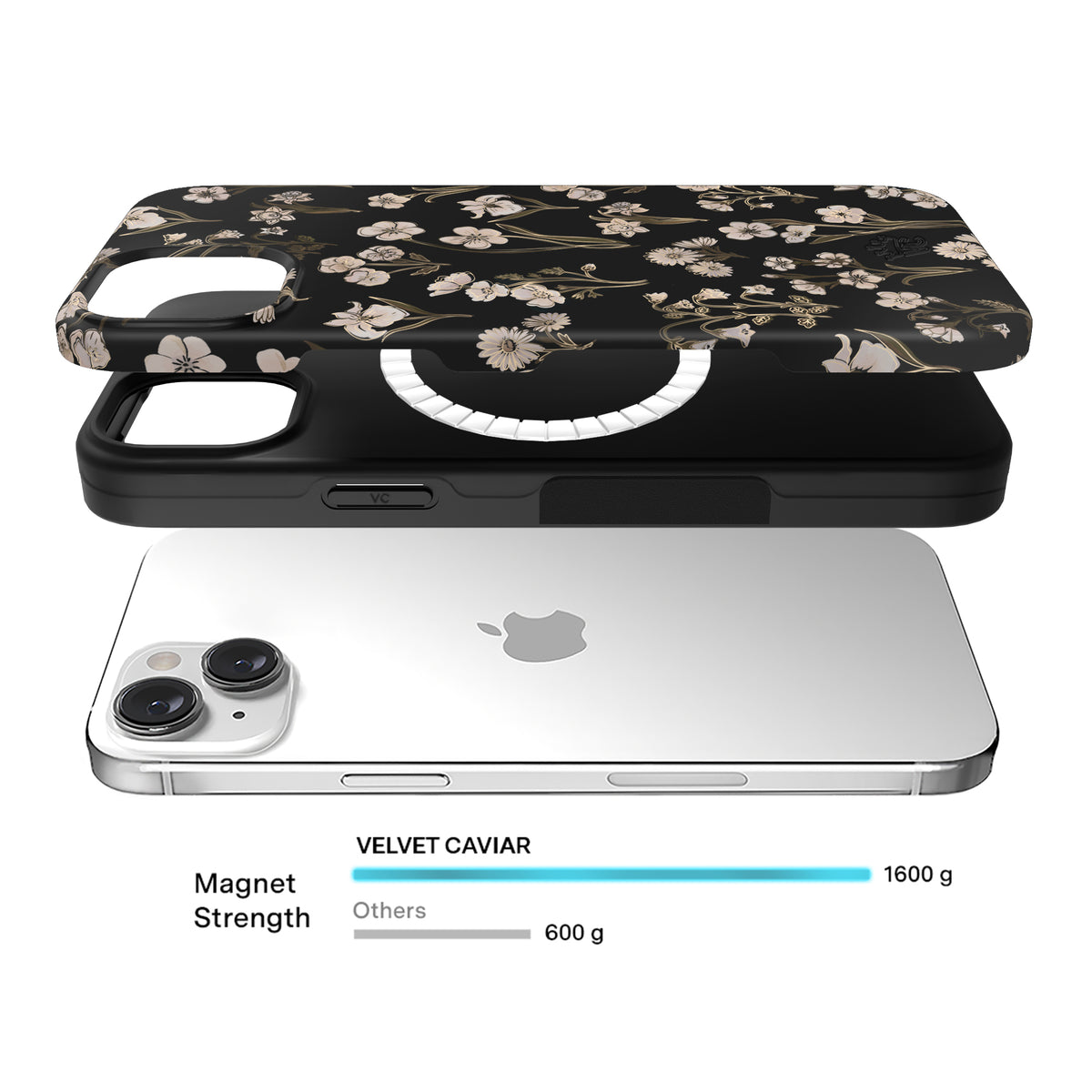 Nightbloom Gold Chrome Floral iPhone Case - Image 4