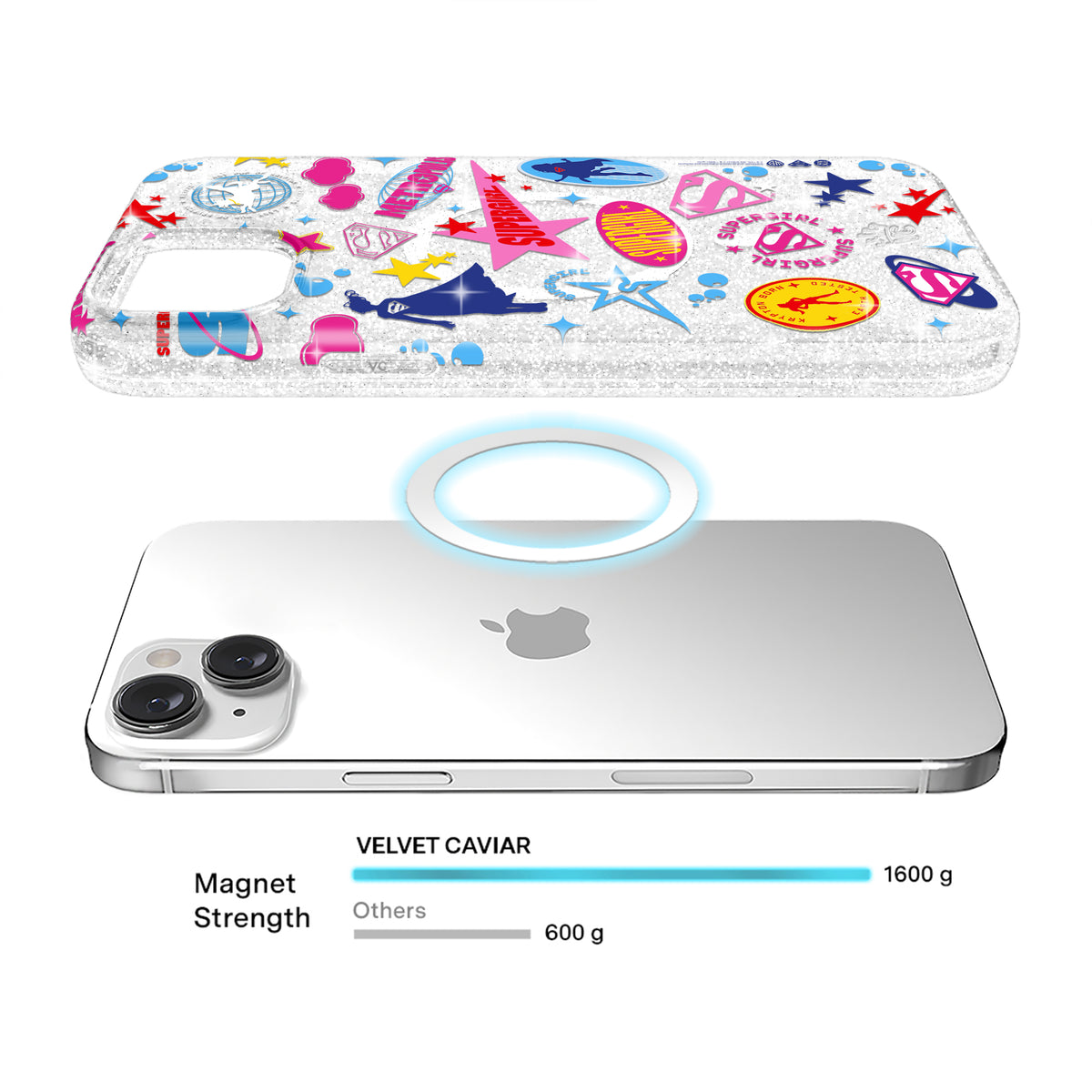Supergirl Krypto Glitter iPhone Case - Image 4