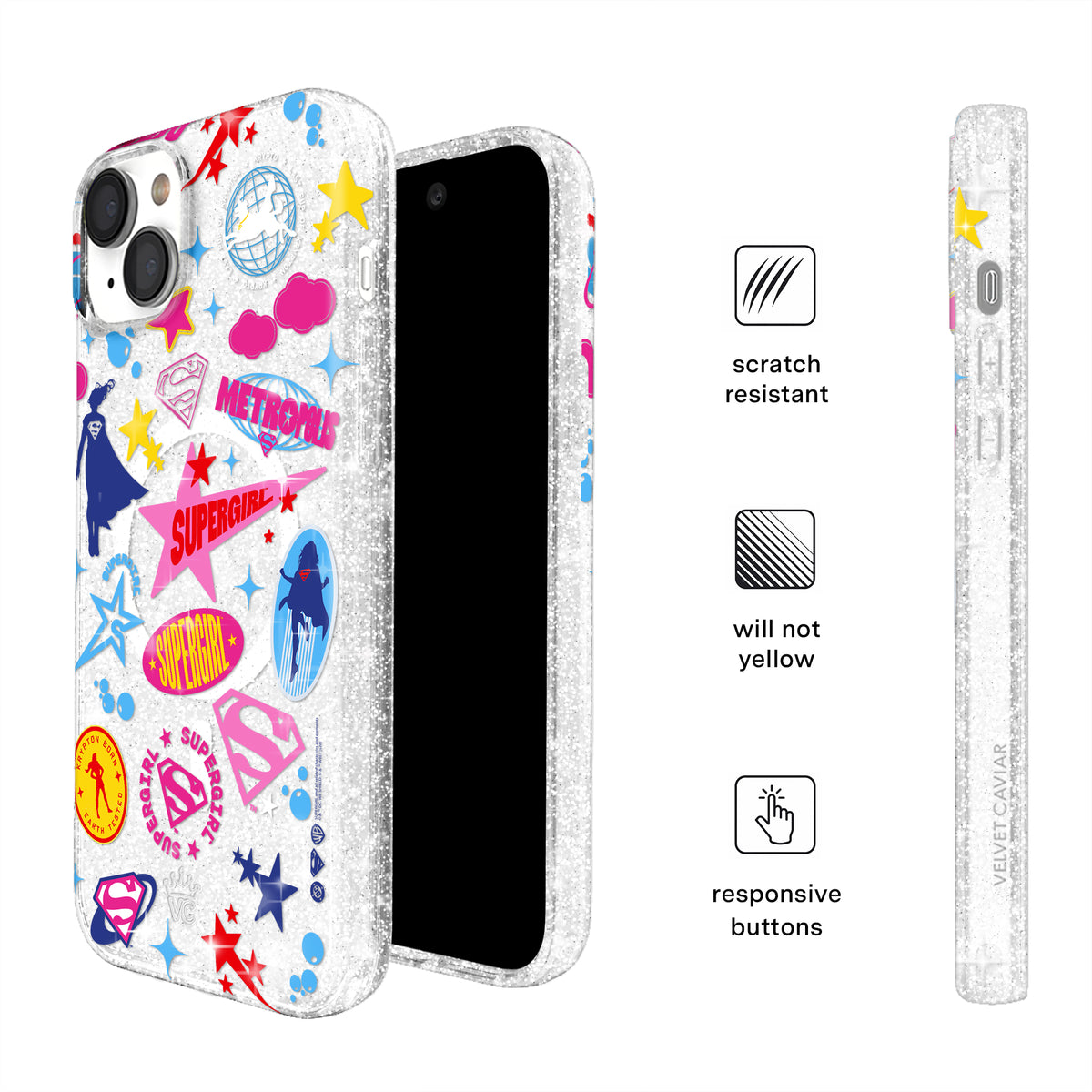 Supergirl Krypto Glitter iPhone Case - Image 5