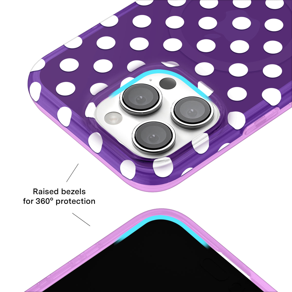 Violet Glow Polka Dot iPhone Case - Image 8