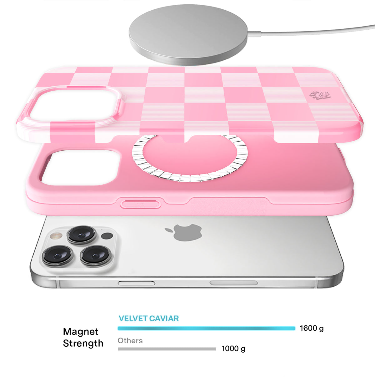 Pink Vibe Checkered iPhone Case - Image 3