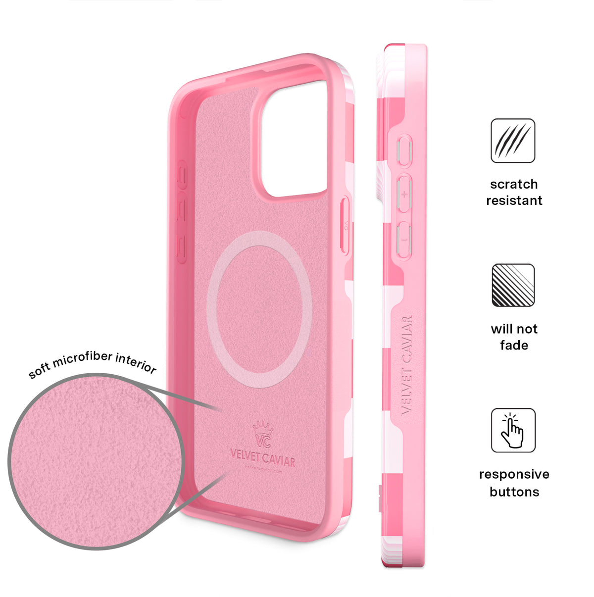 Pink Vibe Checkered iPhone Case - Image 5