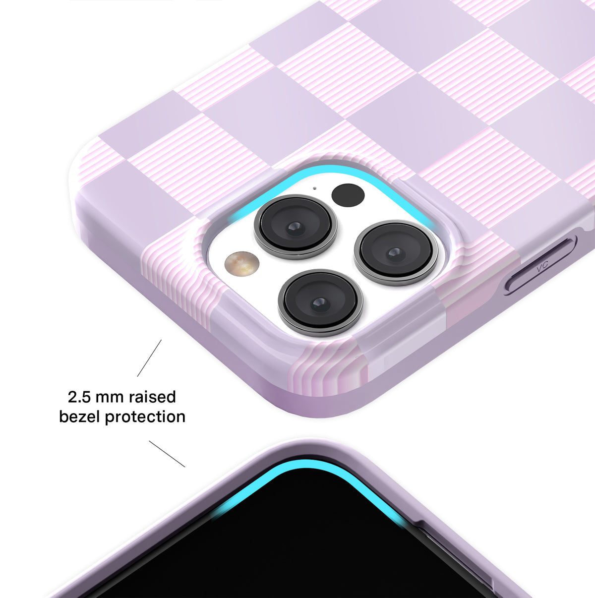 Lilac Vibe Checkered iPhone Case - Image 2