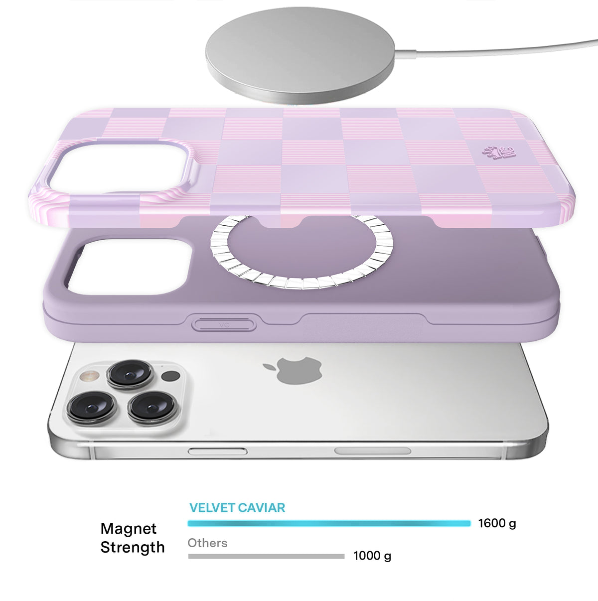 Lilac Vibe Checkered iPhone Case - Image 3