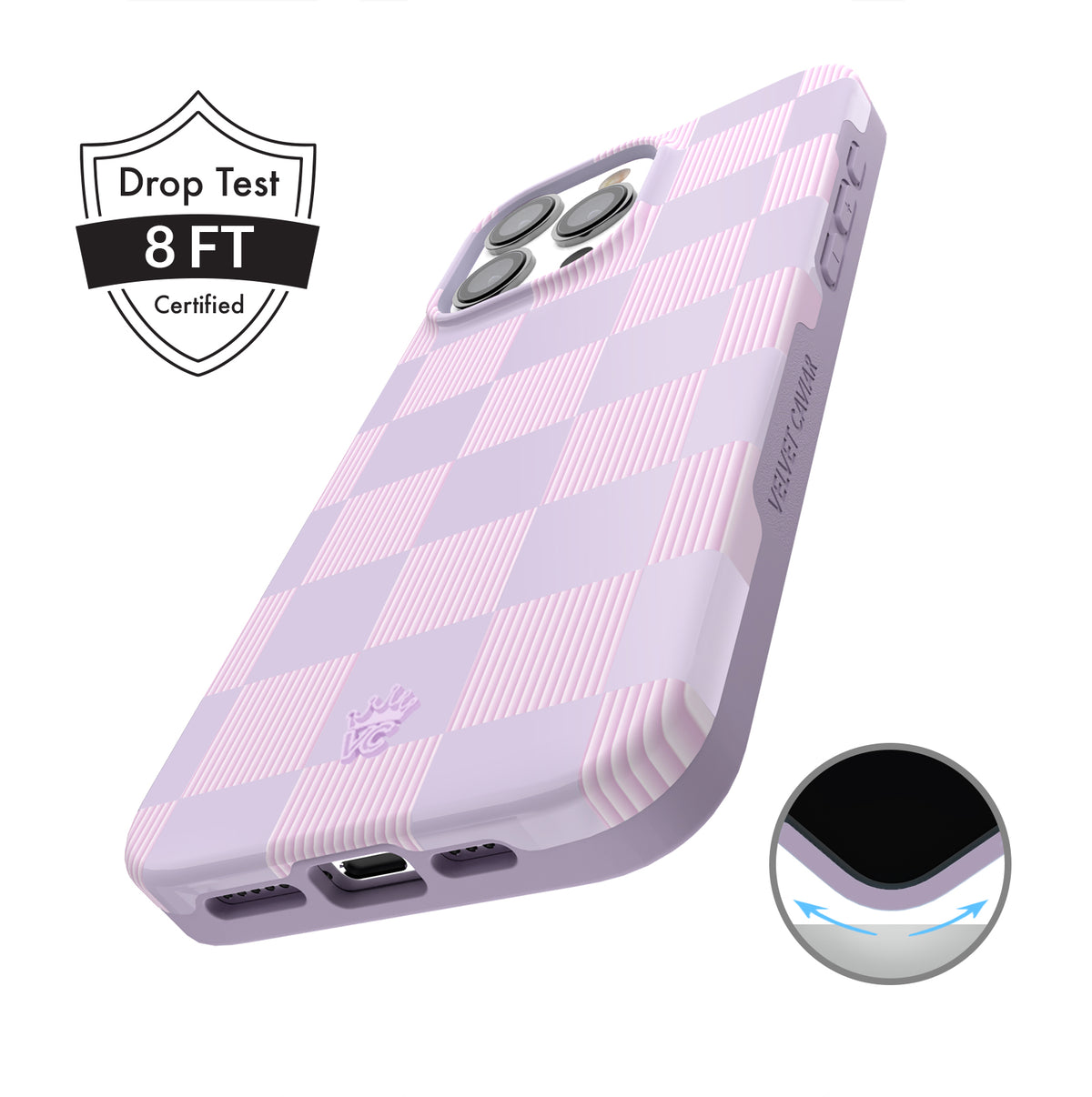 Lilac Vibe Checkered iPhone Case - Image 4