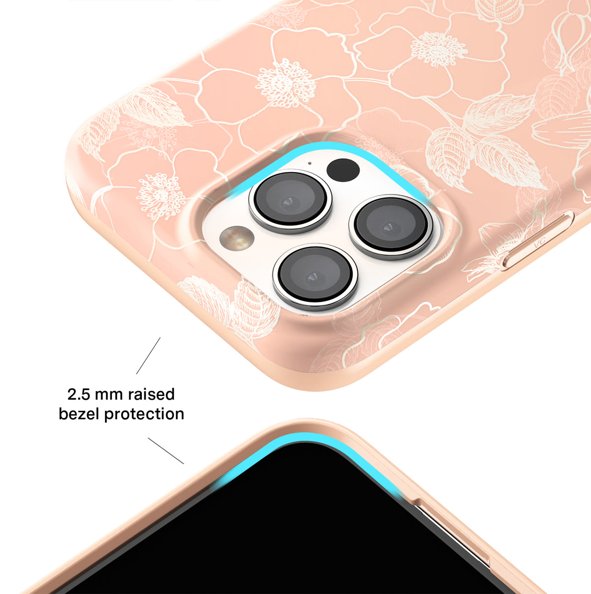 Peach Blossom Floral iPhone Case - Image 3