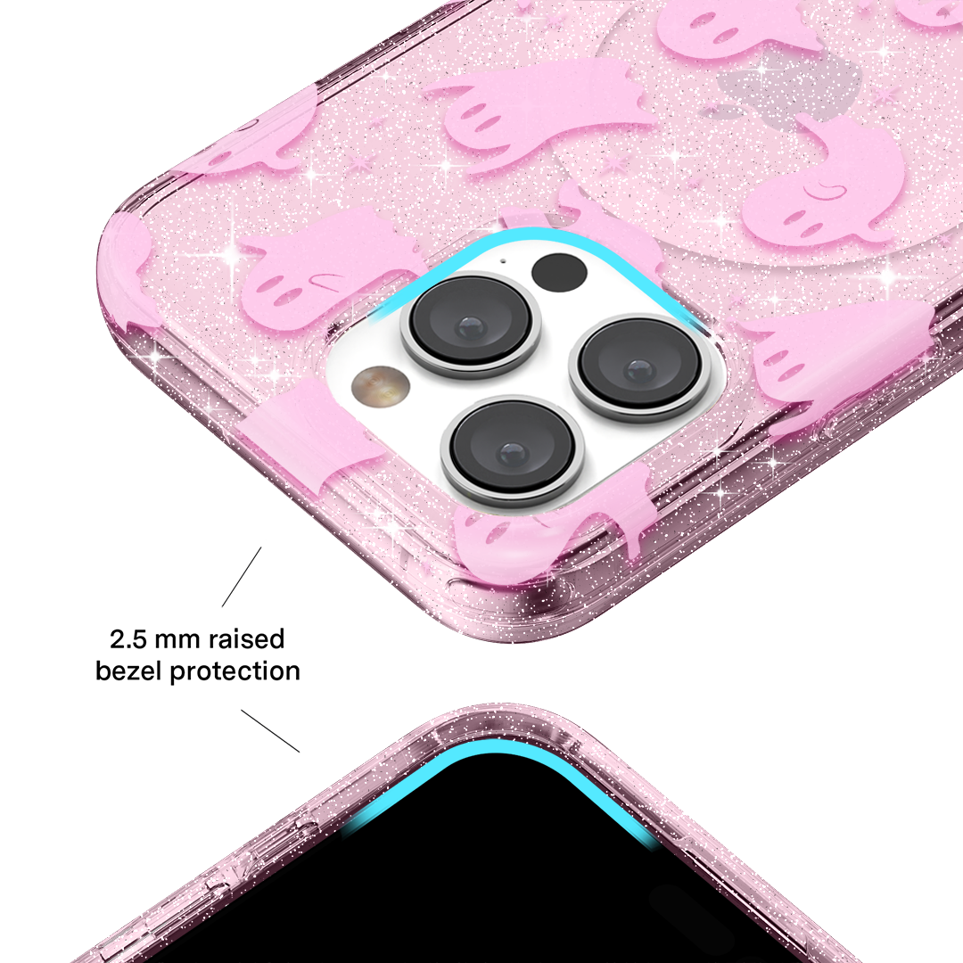 Ghosted Pink Glitter iPhone Case - Image 2