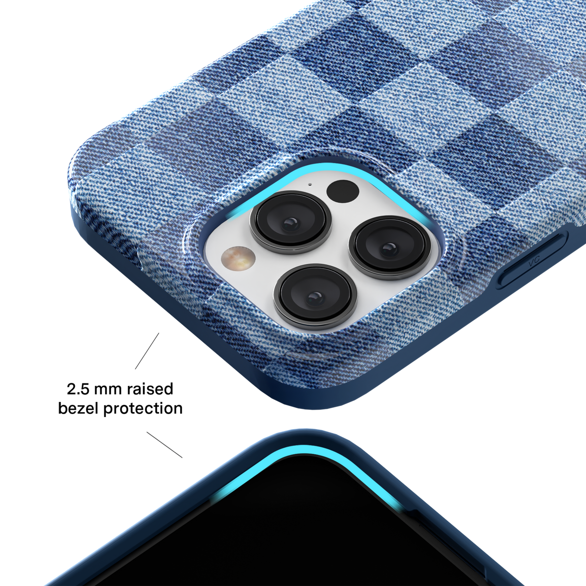 Denim Vibe Checkered iPhone Case - Image 3