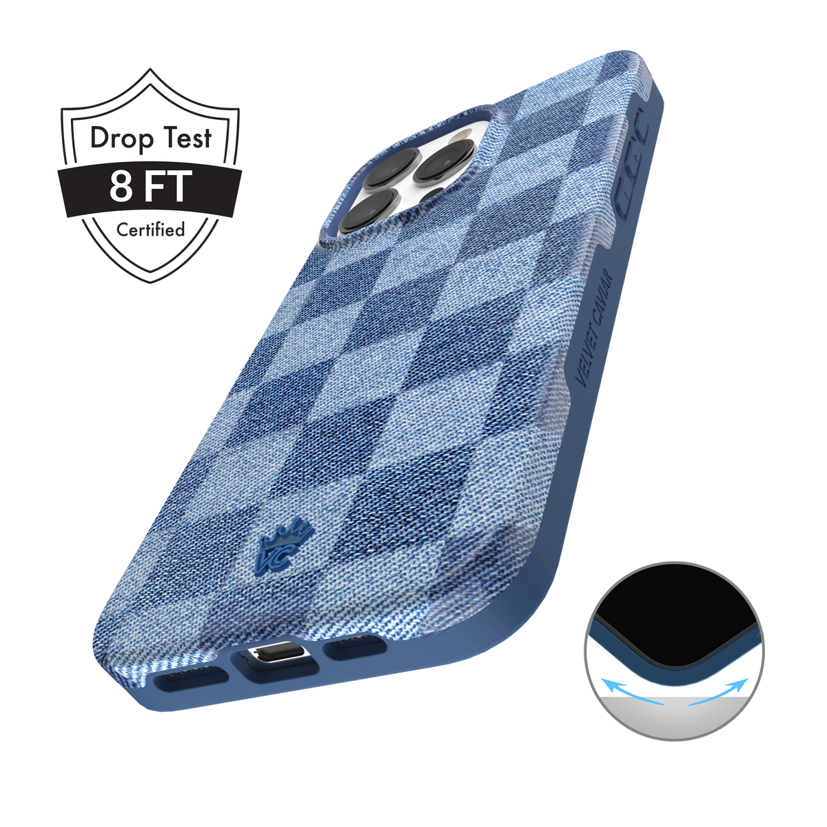 Denim Vibe Checkered iPhone Case - Image 5
