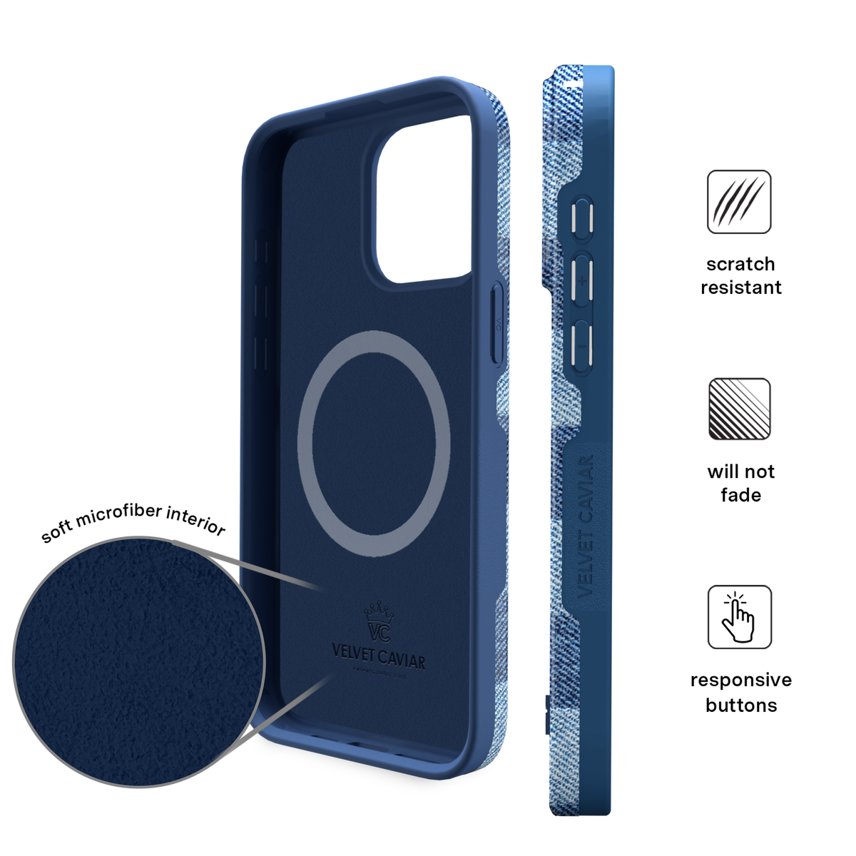Denim Vibe Checkered iPhone Case - Image 6
