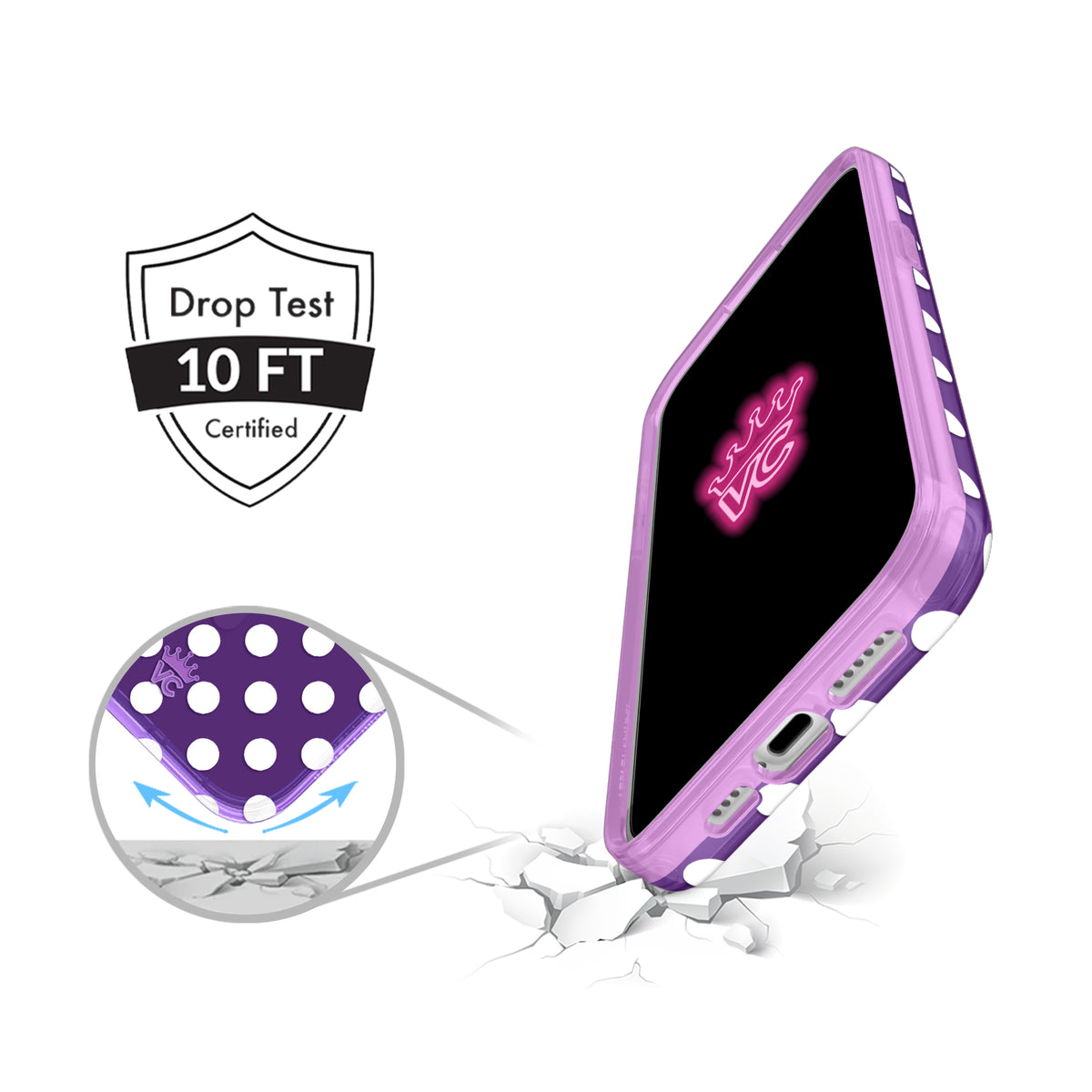 Violet Glow Polka Dot iPhone Case - Image 2