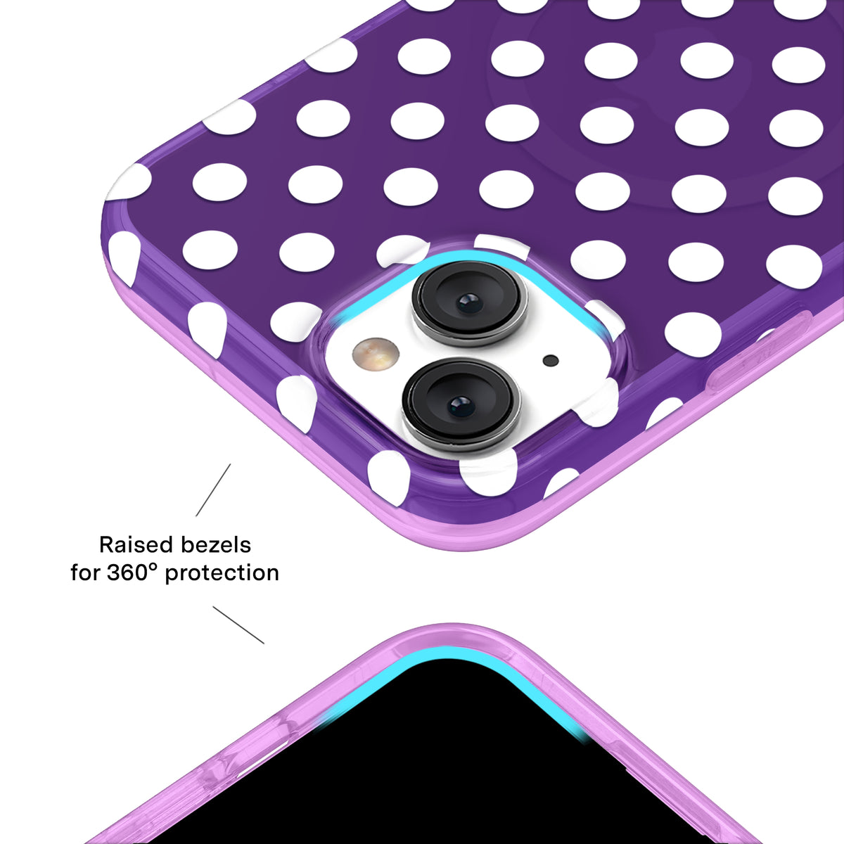 Violet Glow Polka Dot iPhone Case - Image 3