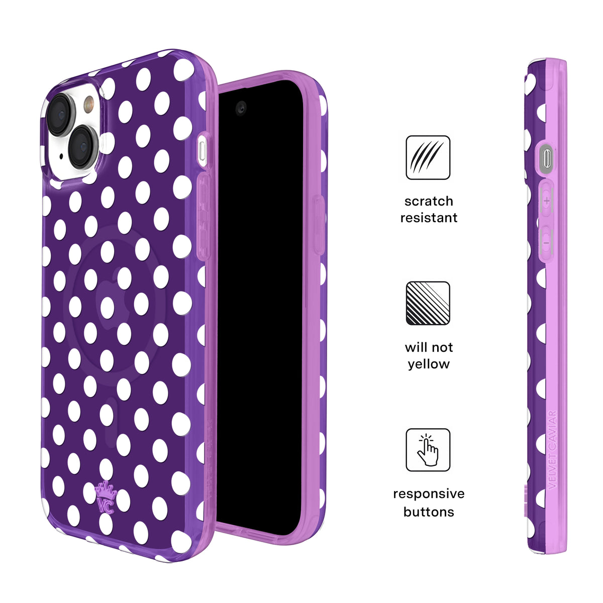 Violet Glow Polka Dot iPhone Case - Image 5