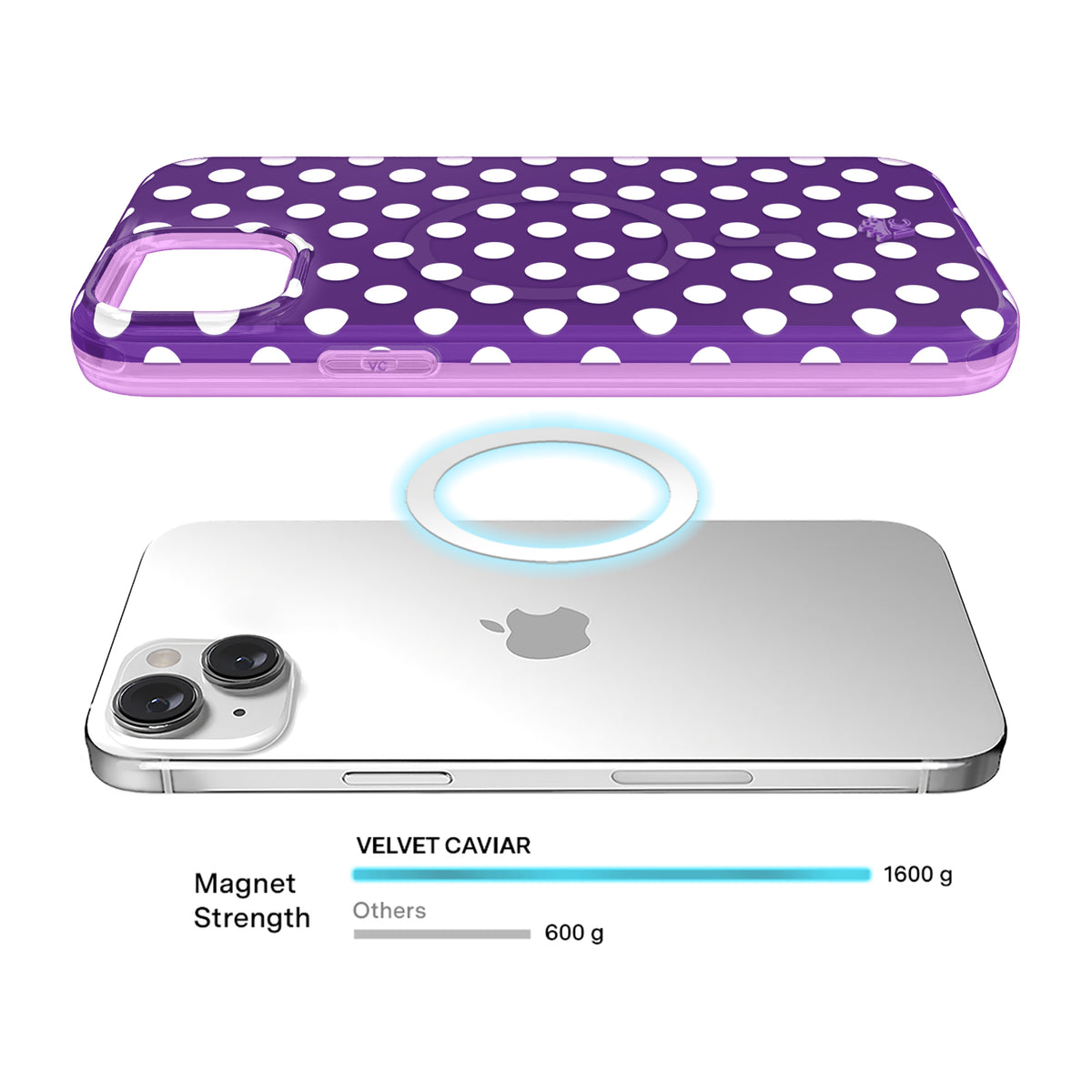 Violet Glow Polka Dot iPhone Case - Image 4