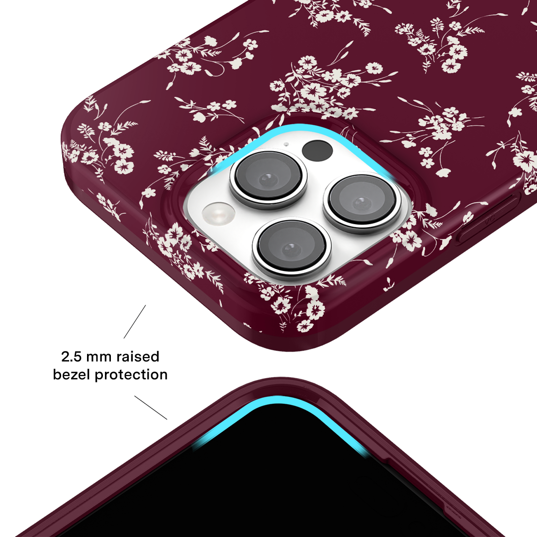 French Burgundy Floral iPhone Case - Image 3