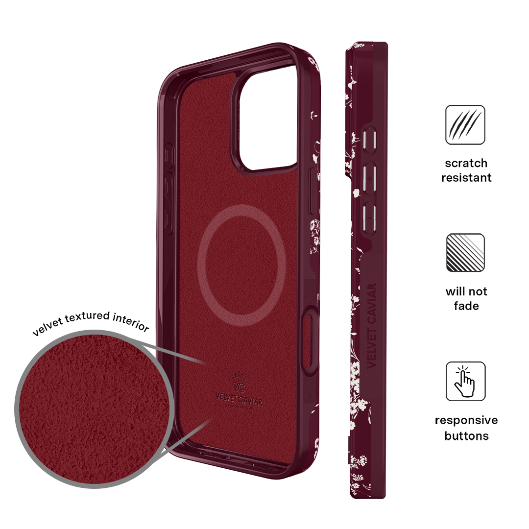 French Burgundy Floral iPhone Case - Image 6