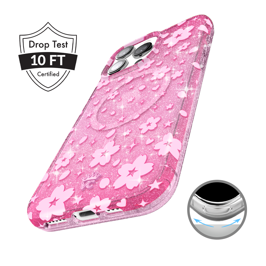Cherry Blossom Glitter iPhone Case - Image 4