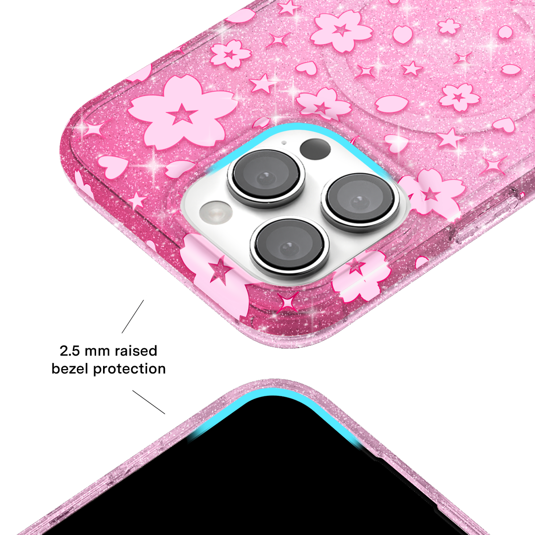 Cherry Blossom Glitter iPhone Case - Image 7