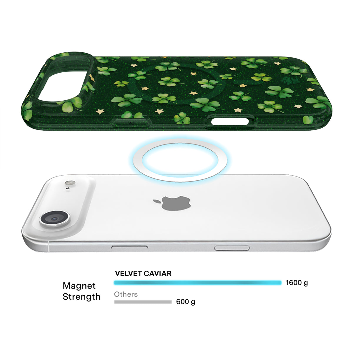 Lucky Clover Glitter iPhone Case - Image 4