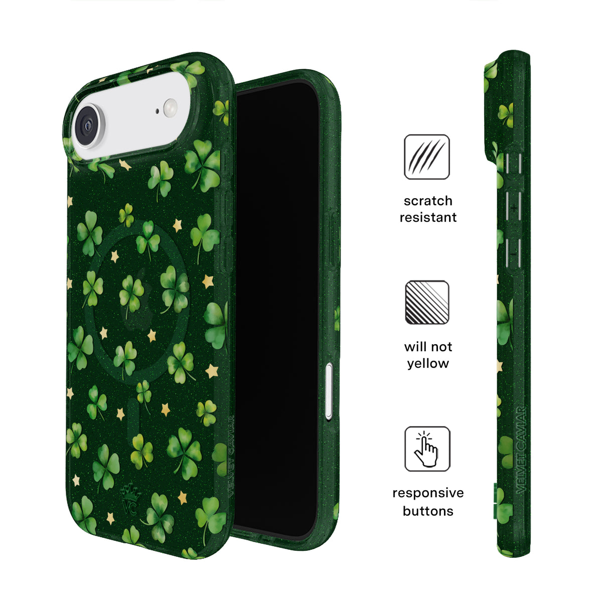 Lucky Clover Glitter iPhone Case - Image 5