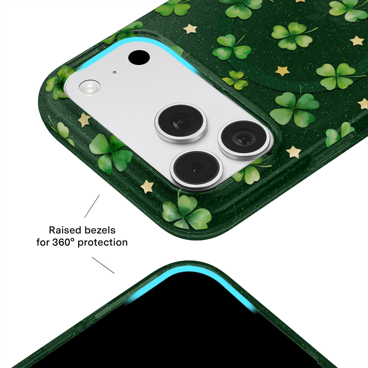 Lucky Clover Glitter iPhone Case - Image 8