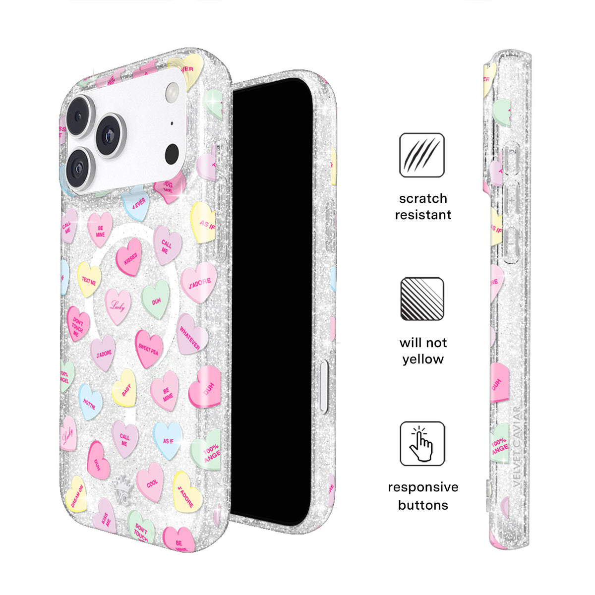 Sweet Hearts Glitter iPhone Case - Image 5