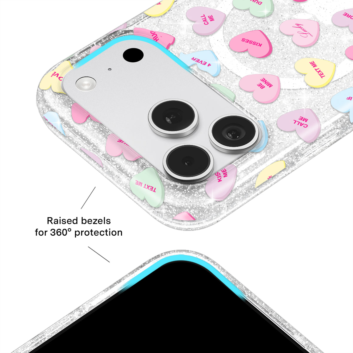 Sweet Hearts Glitter iPhone Case - Image 8