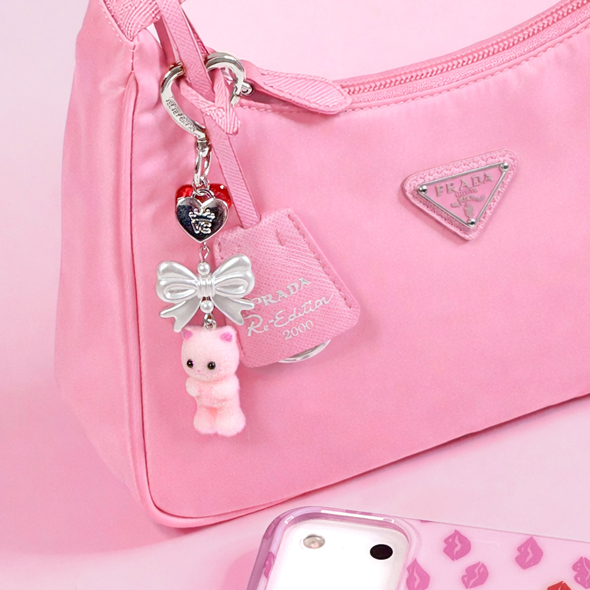 Pink Cat Bag Charm - Image 5