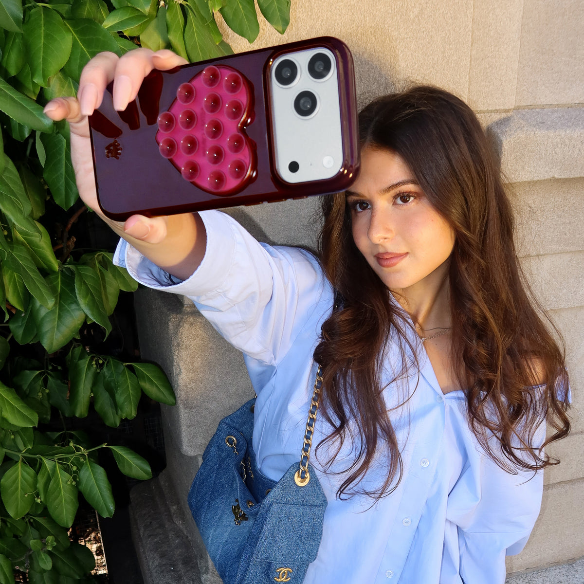 Burgundy Jelly Heart MagSafe MirrorGrip - Image 2