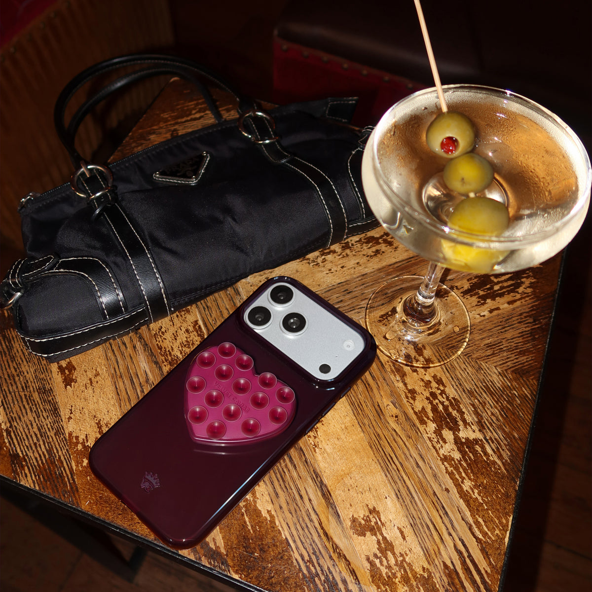 Burgundy Jelly Heart MagSafe MirrorGrip - Image 7