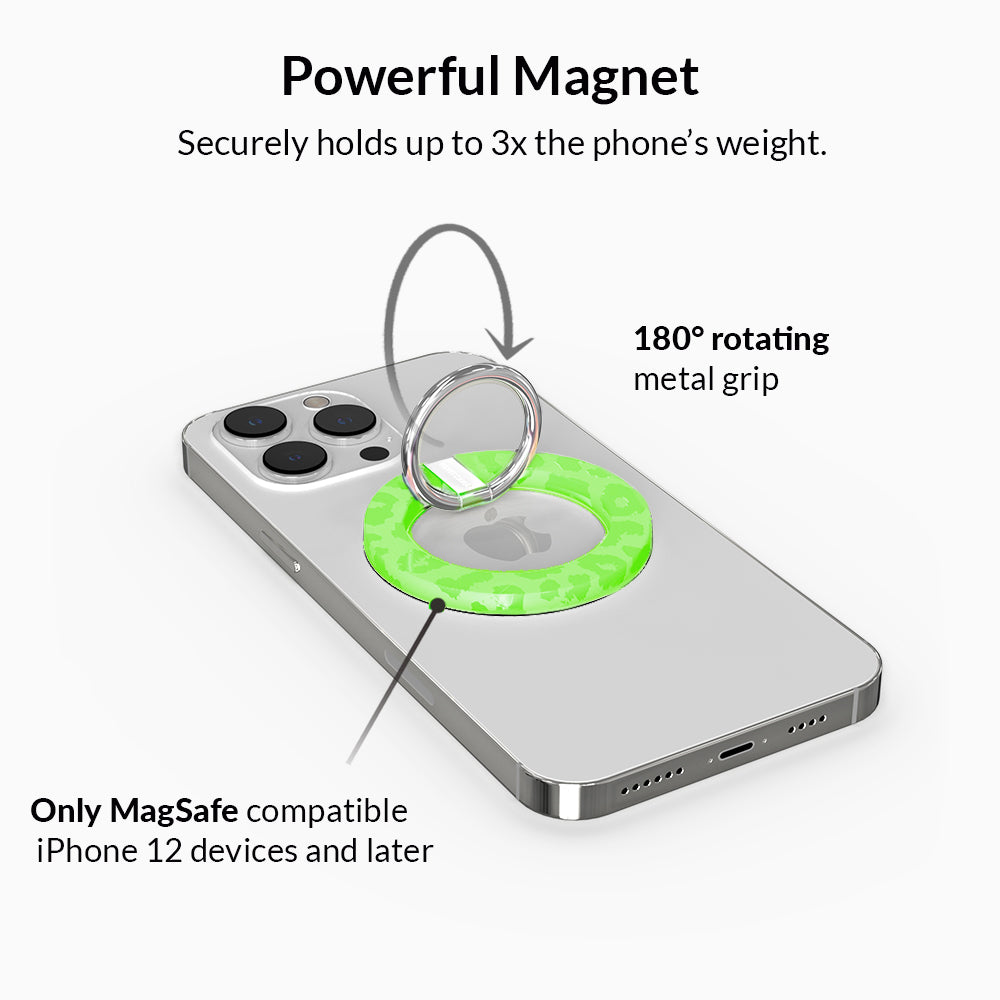 Key Lime Leopard MagSafe Grip Ring - Image 4