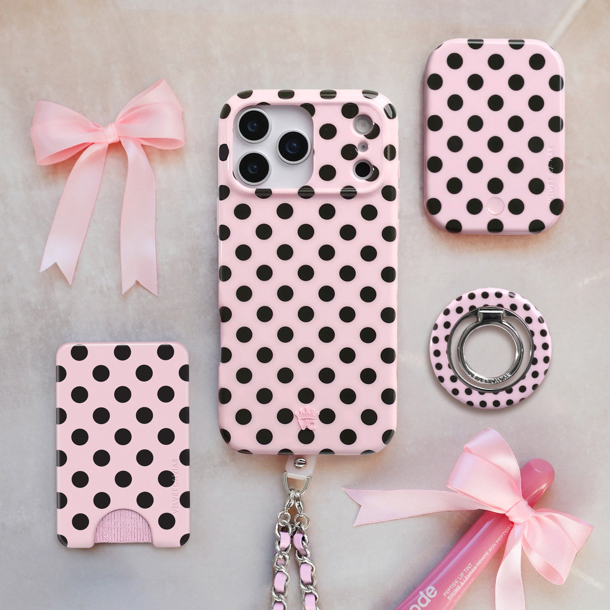 Princess Pink Polka Dot Portable MagSafe Charger Power Pack - Image 8