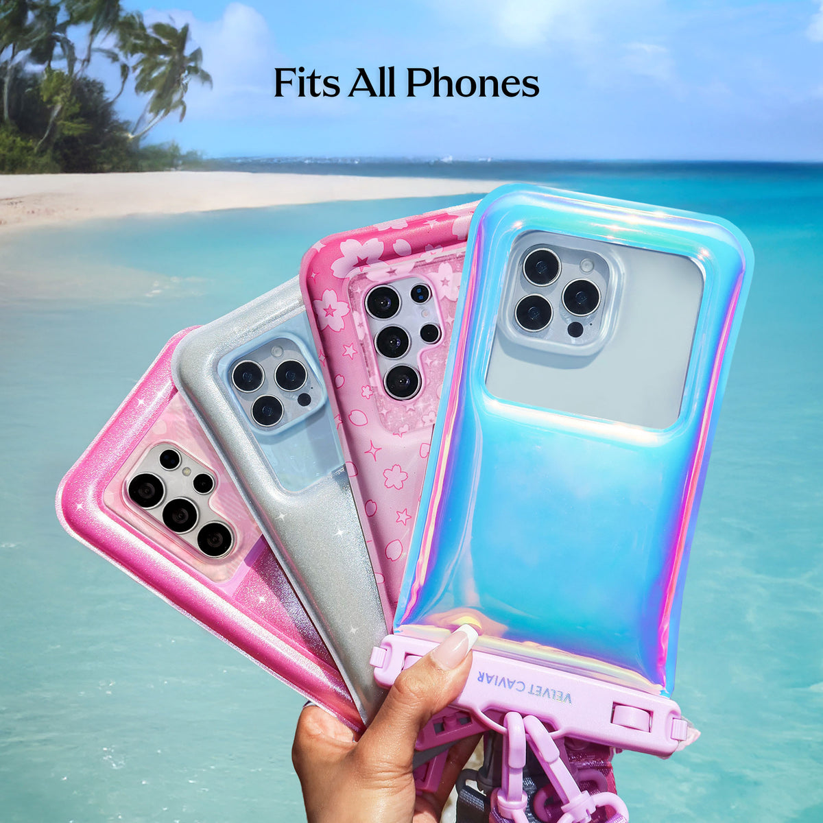 Silver Stardust Glitter Waterproof Floating Phone Pouch - Image 7