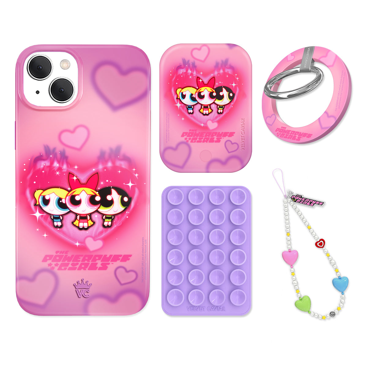 The Powerpuff Girls Airbrush Hearts iPhone Bundle Set - Grip - Image 8