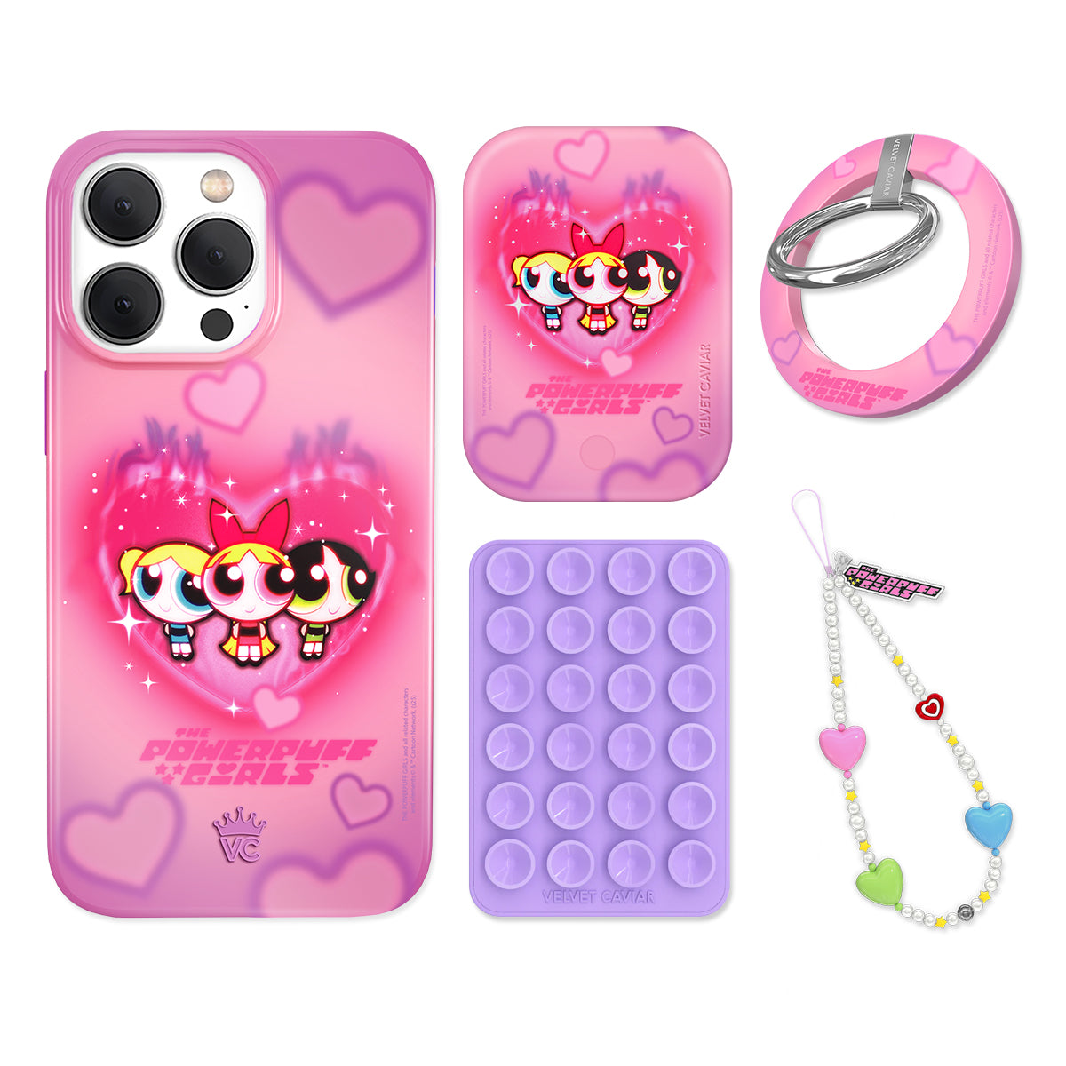 The Powerpuff Girls Airbrush Hearts iPhone Bundle Set - Grip - Image 7