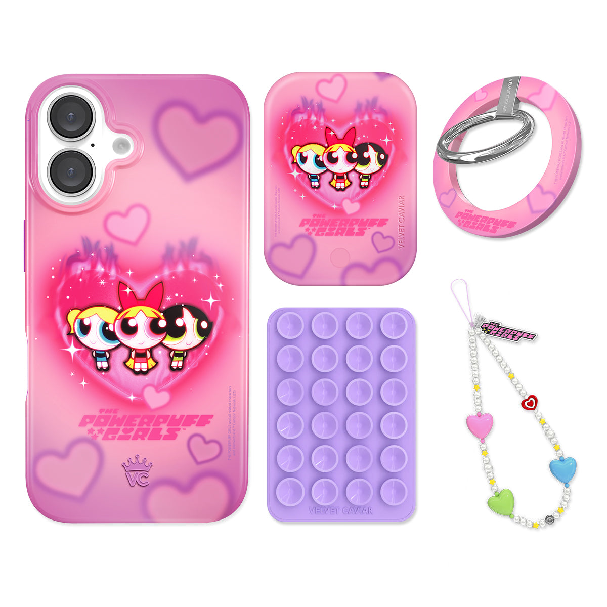 The Powerpuff Girls Airbrush Hearts iPhone Bundle Set - Grip - Image 4