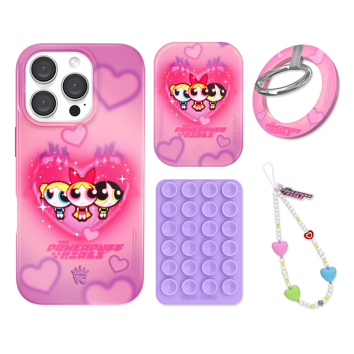The Powerpuff Girls Airbrush Hearts iPhone Bundle Set - Grip - Image 2