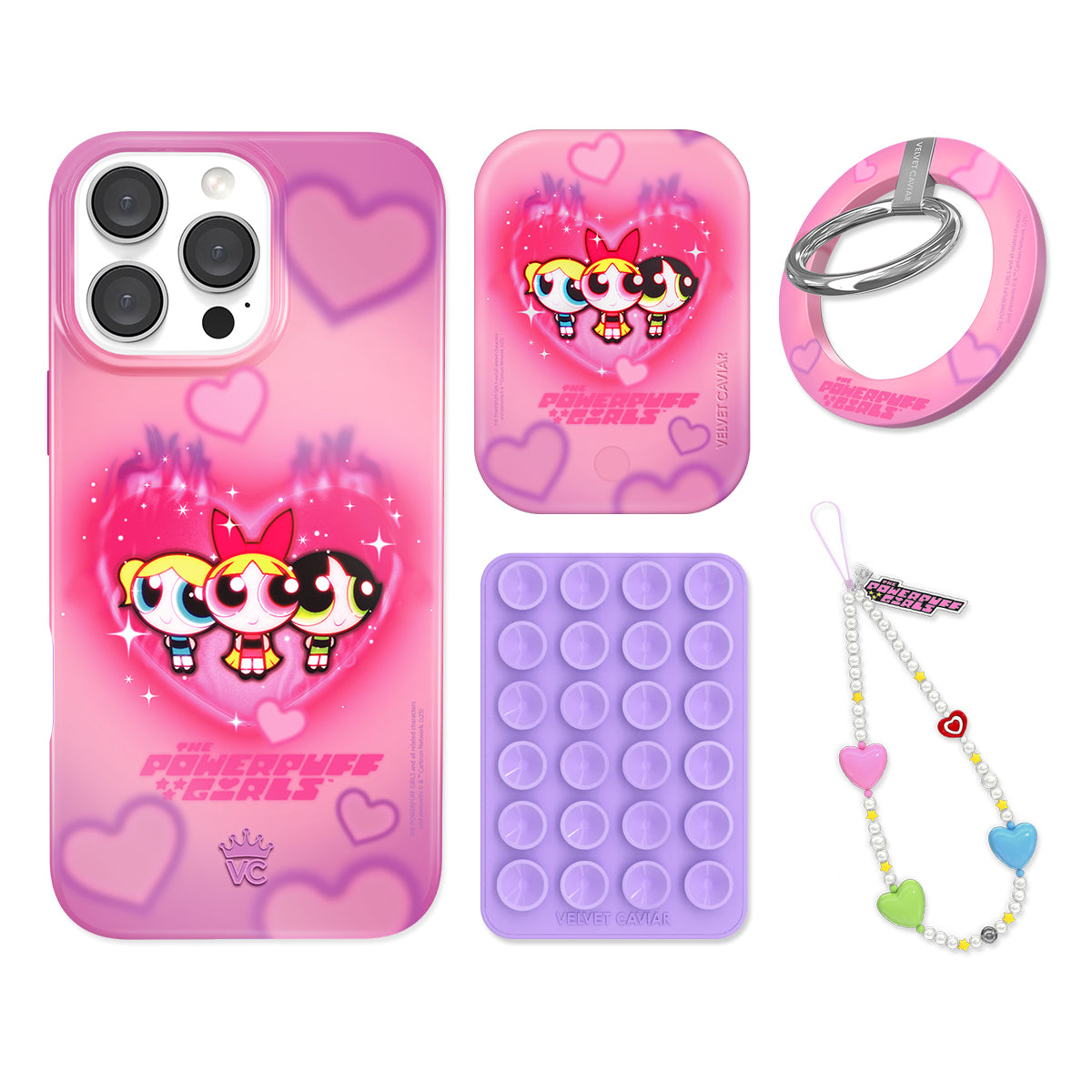 The Powerpuff Girls Airbrush Hearts iPhone Bundle Set - Grip - Image 3
