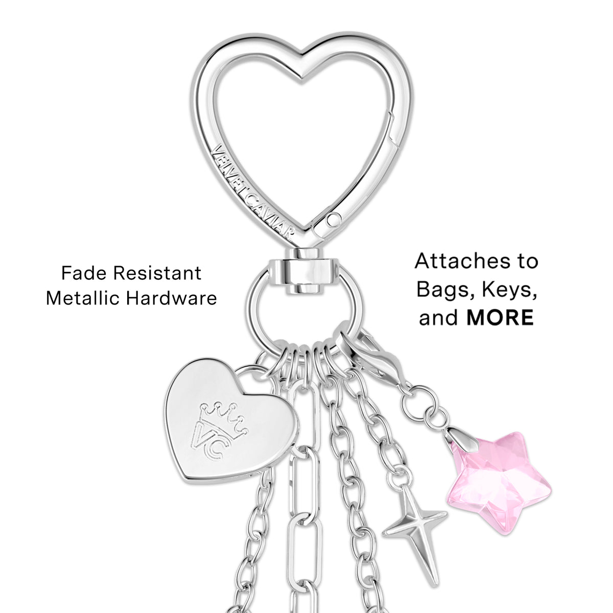 Barbed Wire Heart Bag Charm - Image 4