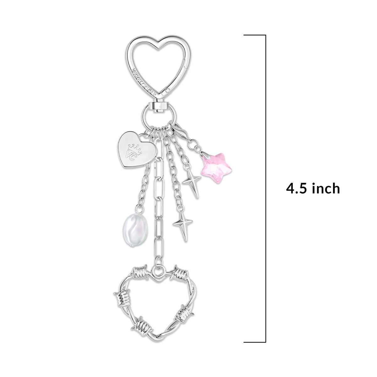 Barbed Wire Heart Bag Charm - Image 3