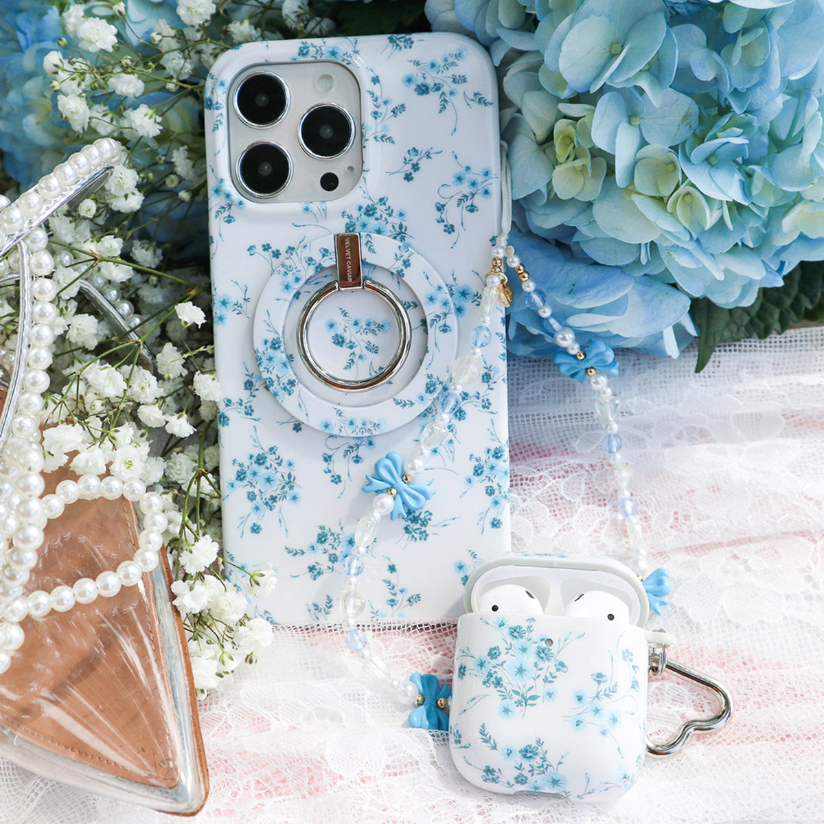 French Blue Floral AirPod Case - Image 7