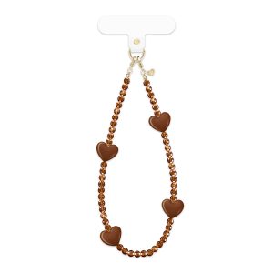 Brown Heart Phone Charm