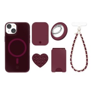 Burgundy 1990 Jelly iPhone Bundle Set