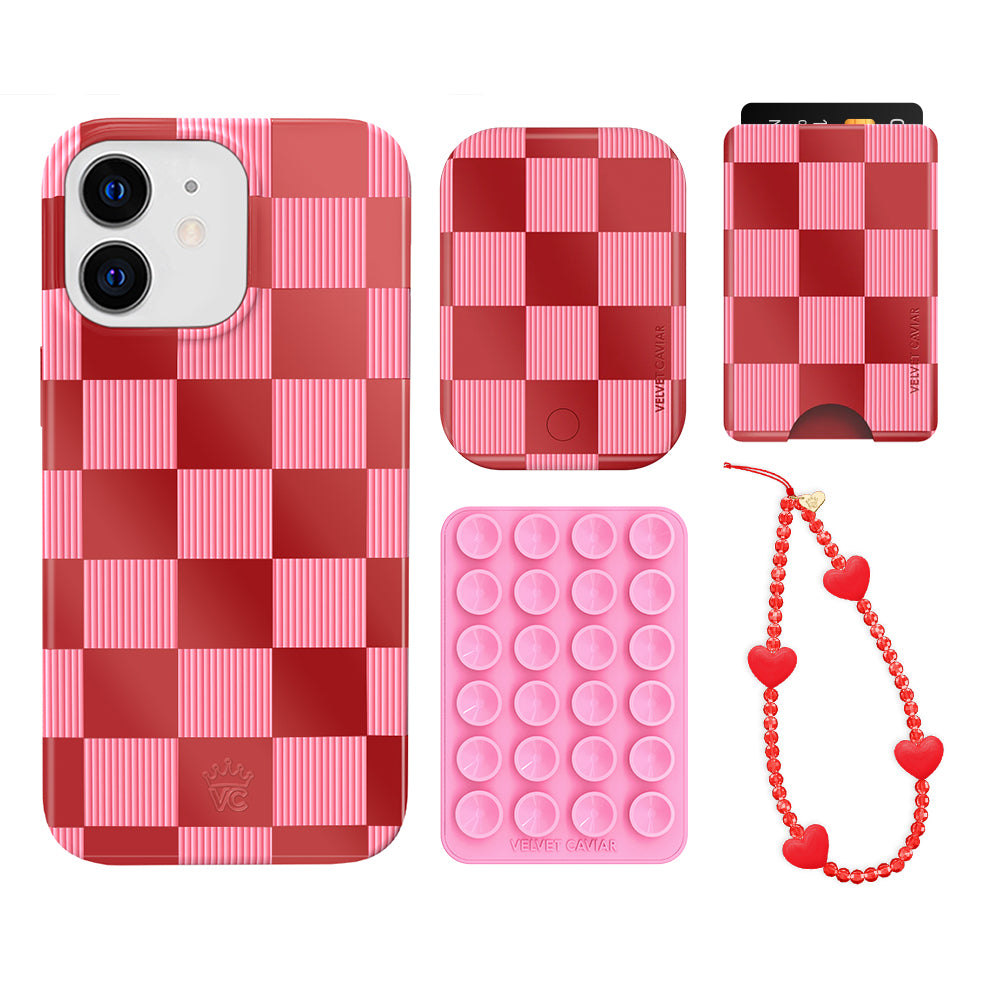 Rose Vibe Checkered iPhone Bundle Set - Wallet - Image 4