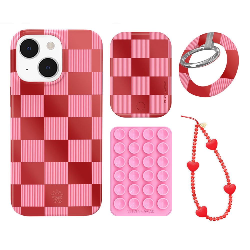 Rose Vibe Checkered iPhone Bundle Set - Grip - Image 8