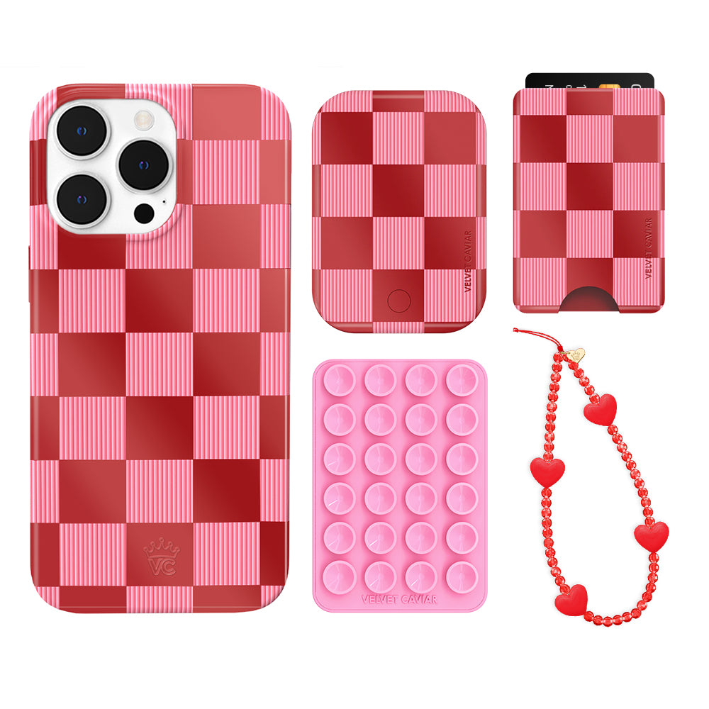 Rose Vibe Checkered iPhone Bundle Set - Wallet - Image 6