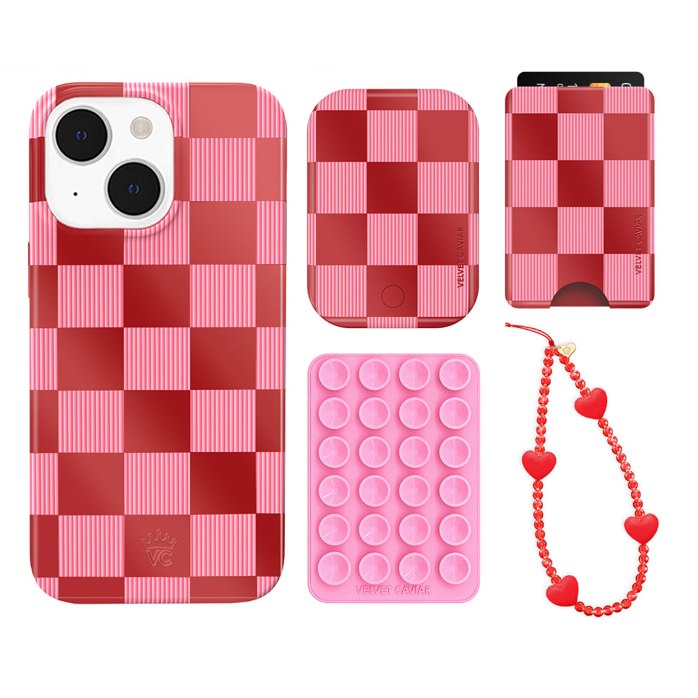 Rose Vibe Checkered iPhone Bundle Set - Wallet - Image 8
